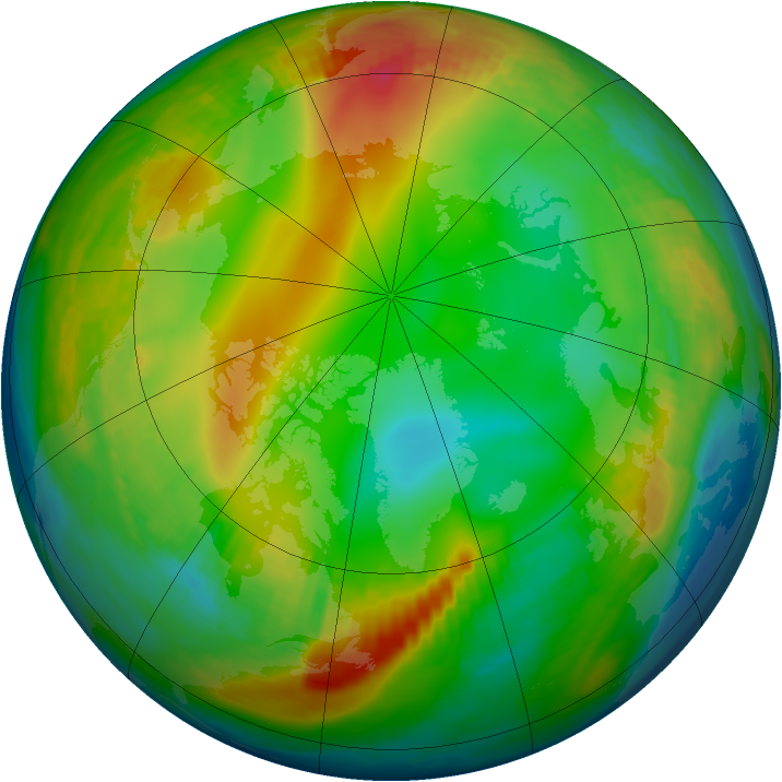 Arctic ozone map for 26 December 1983